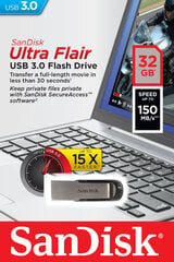 MEMORY DRIVE FLASH USB3 32GB/SDCZ73-032G-G46 SANDISK hinta ja tiedot | Muistitikut | hobbyhall.fi