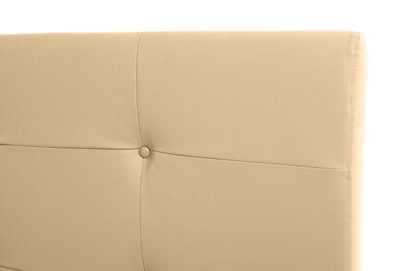 Sänky Venecija napeilla, päällystetty keinonahalla, beige 5130, 180 x 200 cm hinta ja tiedot | Sängyt | hobbyhall.fi