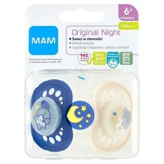 Silikoniset tutti Mam Original Night Boy, 6 kk+, 2 kpl. hinta ja tiedot | MAM Lapset | hobbyhall.fi