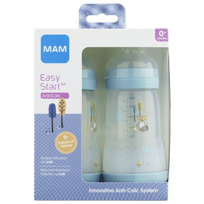 Pullo Mam Easy Start Anti-Colic, 0+ kk, 260 ml, 2 kpl. hinta ja tiedot | Tuttipullot ja tarvikkeet | hobbyhall.fi