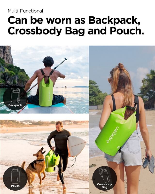 Spigen Aqua Shield WaterProof Dry Bag 20L + 2L A630, cactus green hinta ja tiedot | Puhelimen kuoret ja kotelot | hobbyhall.fi