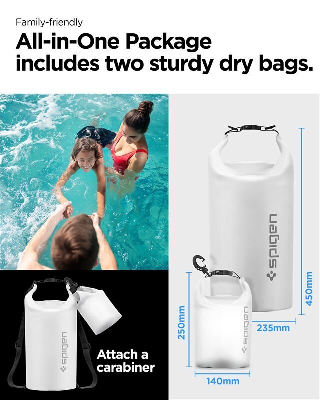 Spigen Aqua Shield WaterProof Dry Bag 20L + 2L A630, snow white hinta ja tiedot | Puhelimen kuoret ja kotelot | hobbyhall.fi