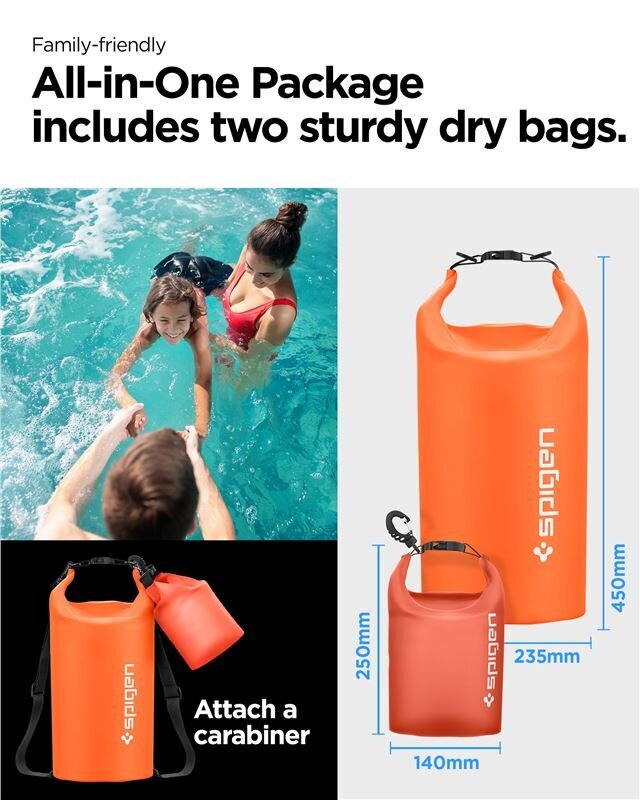 Spigen Aqua Shield WaterProof Dry Bag 20L + 2L A630, sunset orange hinta ja tiedot | Puhelimen kuoret ja kotelot | hobbyhall.fi