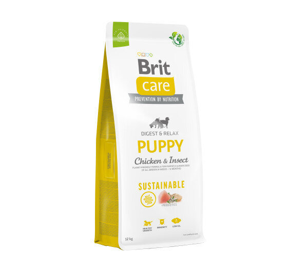 Brit Care Sustainable Puppy Chicken&Insect -koiran kuivaruoka, 12 kg hinta ja tiedot | Koiran kuivaruoka | hobbyhall.fi