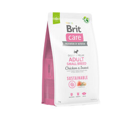 Brit Care Sustainable Adult Small Breed Chicken&Insect -kuivaruoka koirille, 7 kg hinta ja tiedot | Koiran kuivaruoka | hobbyhall.fi