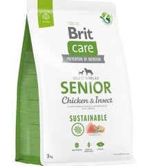 Brit Care Sustainable Senior Chicken&Insect -kuivaruoka, 3kg hinta ja tiedot | Koiran kuivaruoka | hobbyhall.fi