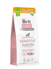 Brit Care Sustainable Sensitive Insect&Fish kuivaruoka koirille, 12+2 kg hinta ja tiedot | Koiran kuivaruoka | hobbyhall.fi