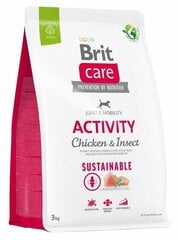 Brit Care Sustainable Activity Chicken&Insect -kuivaruoka aktiivisille koirille, 3 kg hinta ja tiedot | Koiran kuivaruoka | hobbyhall.fi