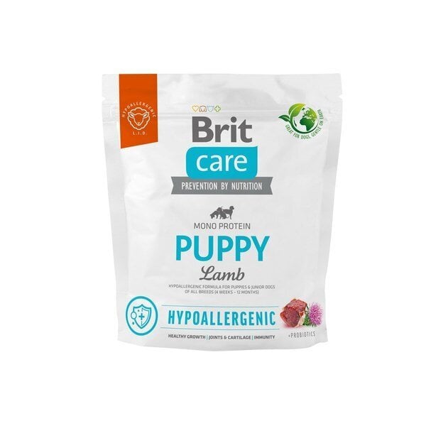 Brit Care Hypoallergenic Puppy Lamb hypoallergeeninen kuivaruoka pennuille, 1 kg hinta ja tiedot | Koiran kuivaruoka | hobbyhall.fi