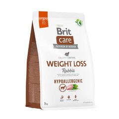 Brit Care Hypoallergenic Weight Loss Rabbit hypoallergeeninen kuivaruoka koirille, 3 kg hinta ja tiedot | Koiran kuivaruoka | hobbyhall.fi