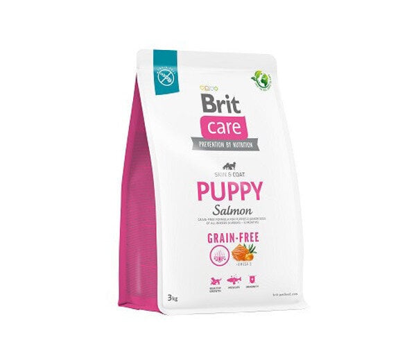 Brit Care Grain-free Puppy Lohi viljaton kuivaruoka pennuille, 3 kg hinta ja tiedot | Koiran kuivaruoka | hobbyhall.fi