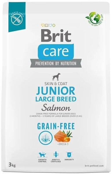 Brit Care viljaton Junior Large Breed Salmon viljaton kuivaruoka koirille, 3 kg