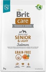 Brit Care viljaton Senior&Light Salmon -kuivaruoka seniorikoirille, 3 kg hinta ja tiedot | Koiran kuivaruoka | hobbyhall.fi