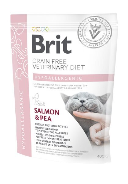 Brit GF Veterinary Diets Cat Hypoallergenic kuivaruoka kissoille, 0,4 kg hinta ja tiedot | Kissan kuivaruoka | hobbyhall.fi