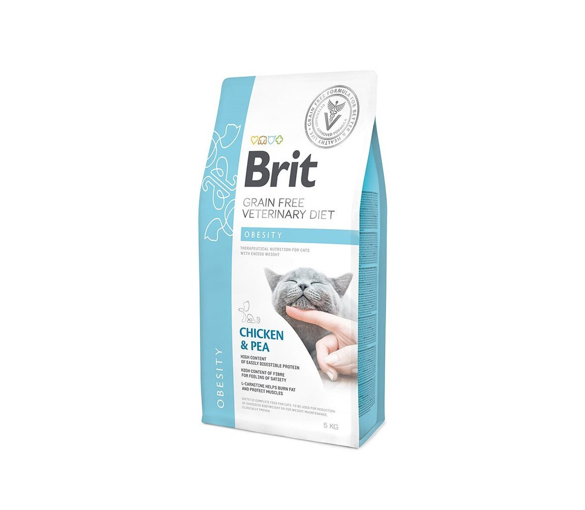 Brit GF Veterinary Diets Cat Obesity kuivaruoka kissoille, 5 kg hinta ja tiedot | Kissan kuivaruoka | hobbyhall.fi