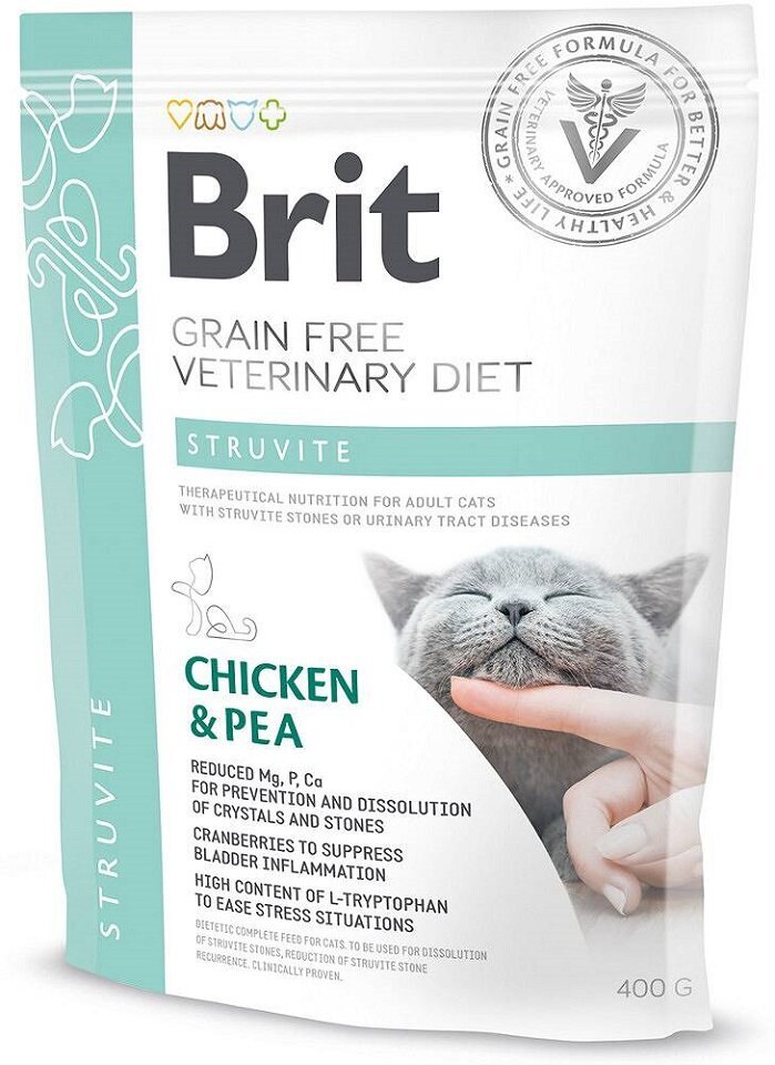 Brit GF Veterinary Diets Cat Struvit kuivaruoka kissoille, 0,4 kg hinta ja tiedot | Kissan kuivaruoka | hobbyhall.fi