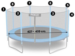 Suojaava ulkotrampoliiniverkko, 435cm - 14ft, Neo-Sport hinta ja tiedot | Trampoliinit | hobbyhall.fi