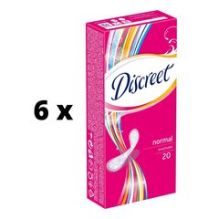 Terveyssiteet Discreet Normal, 20 kpl. x 6 kpl. paketti hinta ja tiedot | Tamponit ja terveyssiteet | hobbyhall.fi