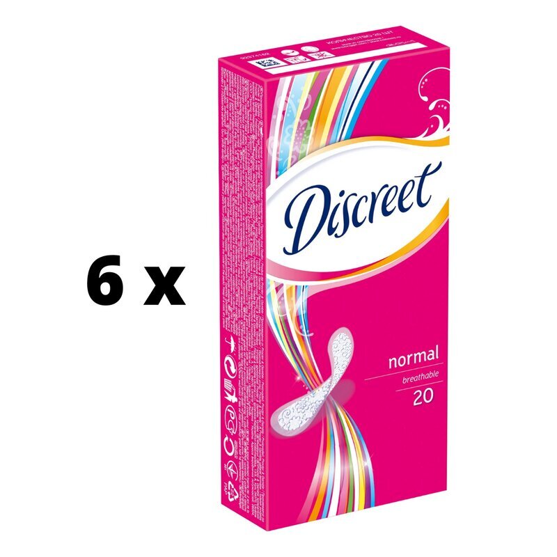 Terveyssiteet Discreet Normal, 20 kpl. x 6 kpl. paketti hinta ja tiedot | Tamponit ja terveyssiteet | hobbyhall.fi