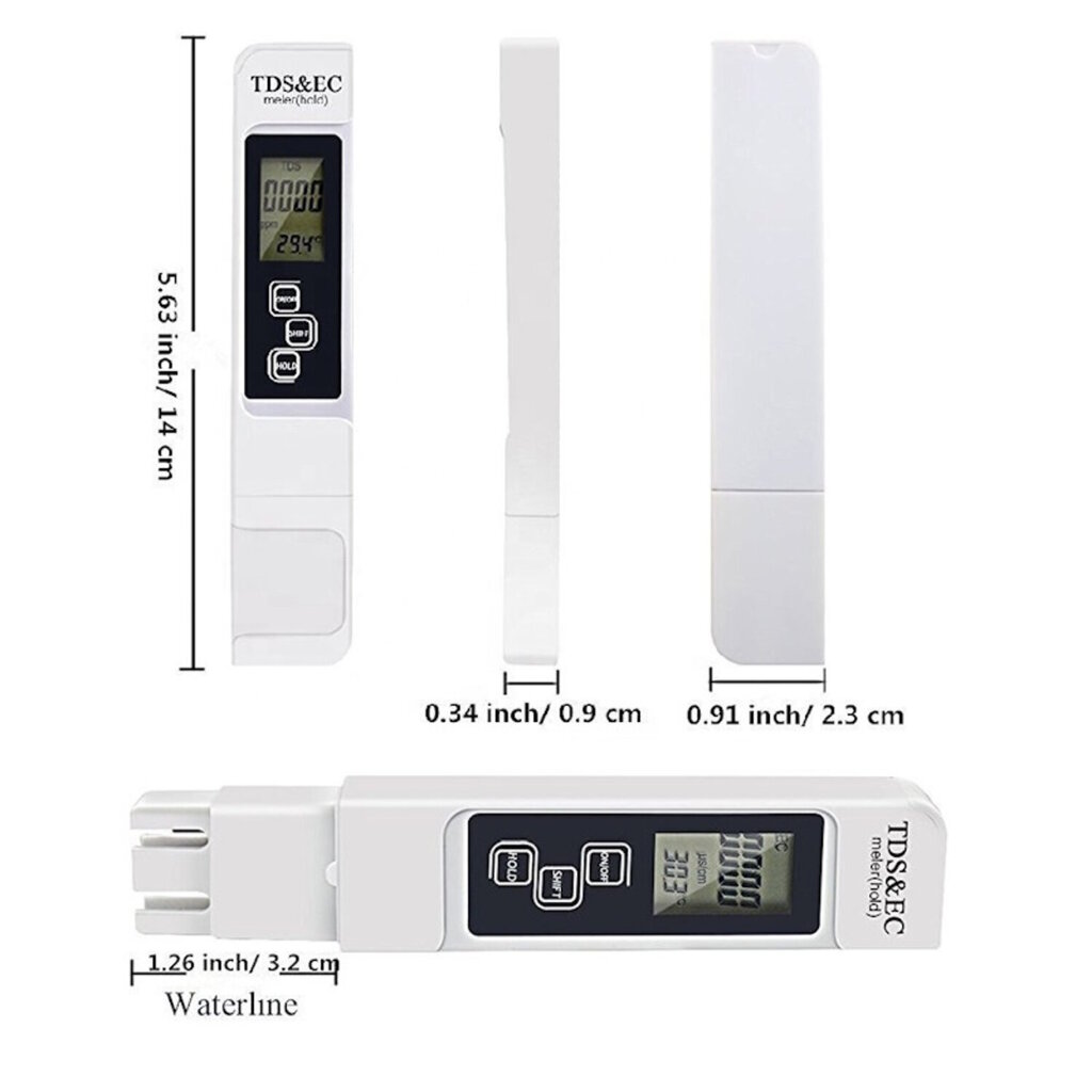 IVY Aqua A1 3in1 vedenlaadun ja kovuuden mittarikynä mittaa TDS EC -lämpötilan + pussi valkoinen hinta ja tiedot | Mittarit ja mittalaitteet | hobbyhall.fi