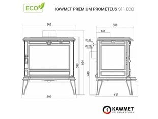 PROMETEUS S11 8,5 kW Premium Valurautatakka hinta ja tiedot | Takat | hobbyhall.fi