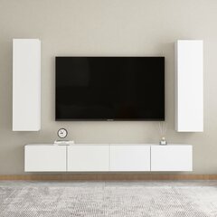 TV-tasot 2 kpl valkoinen 30,5x30x110 cm lastulevy hinta ja tiedot | TV-tasot | hobbyhall.fi
