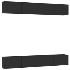 TV-tasot 4 kpl musta 100x30x30 cm lastulevy hinta ja tiedot | TV-tasot | hobbyhall.fi