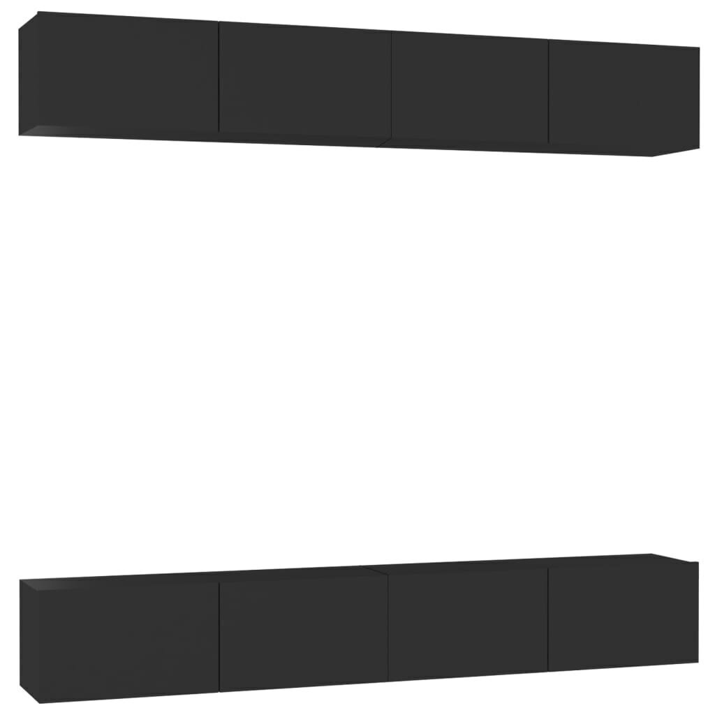 TV-tasot 4 kpl musta 100x30x30 cm lastulevy hinta ja tiedot | TV-tasot | hobbyhall.fi