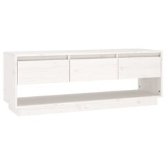 TV-taso valkoinen 110,5x34x40 cm täysi mänty hinta ja tiedot | TV-tasot | hobbyhall.fi