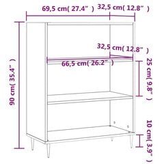 Kirjahylly betoninharmaa 69,5x32,5x90 cm tekninen puu hinta ja tiedot | Hyllyt | hobbyhall.fi