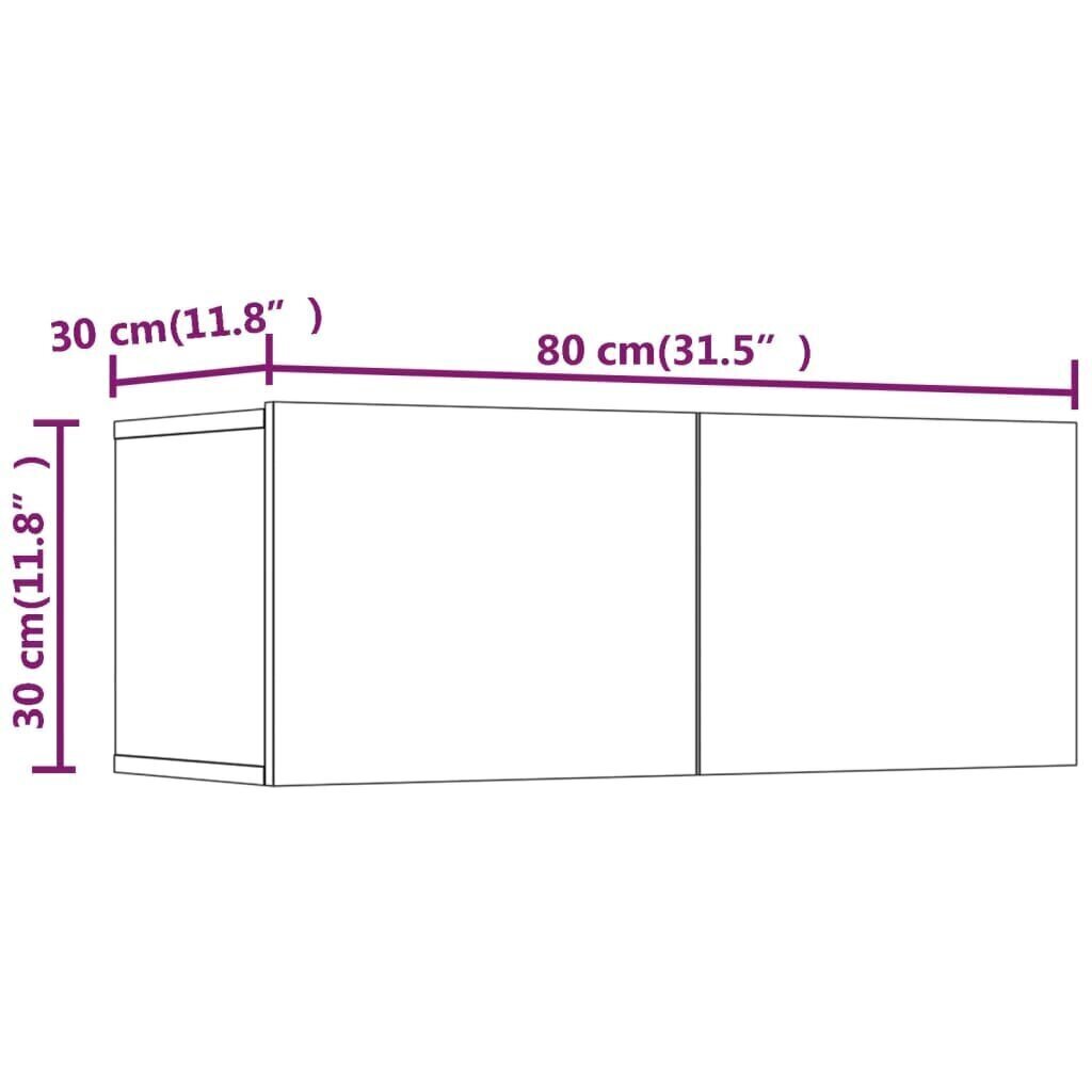 TV-tasot 2 kpl Sonoma-tammi 80x30x30 cm tekninen puu hinta ja tiedot | TV-tasot | hobbyhall.fi