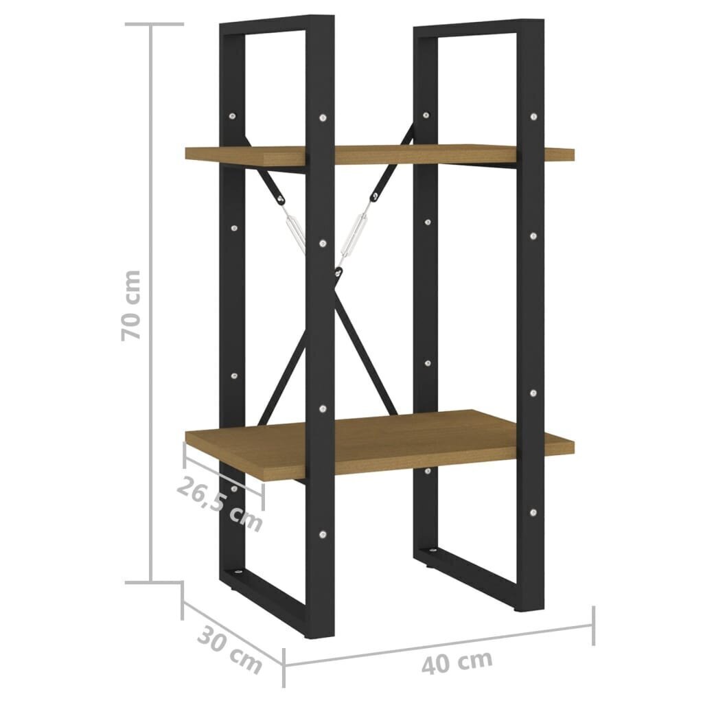 2-tasoinen kirjahylly 40x30x70 cm täysi mänty hinta ja tiedot | Hyllyt | hobbyhall.fi