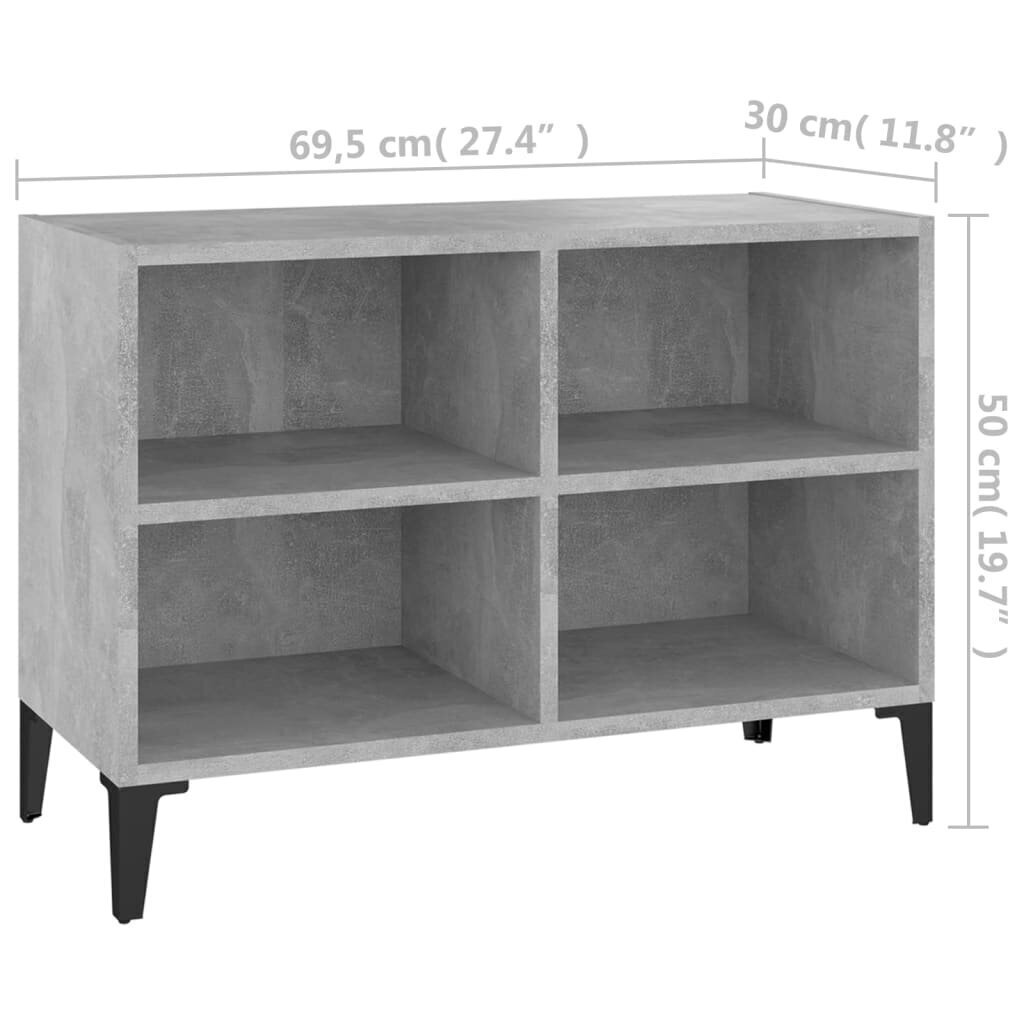 TV-taso metallijaloilla betoninharmaa 69,5x30x50 cm hinta ja tiedot | TV-tasot | hobbyhall.fi