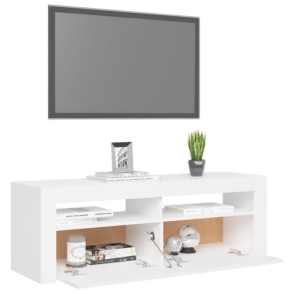 TV-taso LED-valoilla valkoinen 120x35x40 cm hinta ja tiedot | TV-tasot | hobbyhall.fi