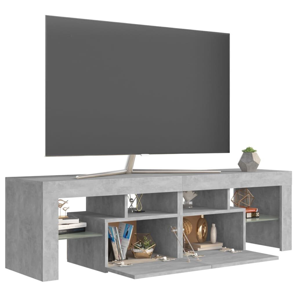 TV-taso LED-valoilla betoninharmaa 140x36,5x40 cm hinta ja tiedot | TV-tasot | hobbyhall.fi