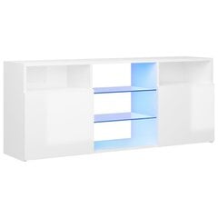 TV-taso LED-valoilla korkeakiilto valkoinen 120x30x50 cm hinta ja tiedot | TV-tasot | hobbyhall.fi