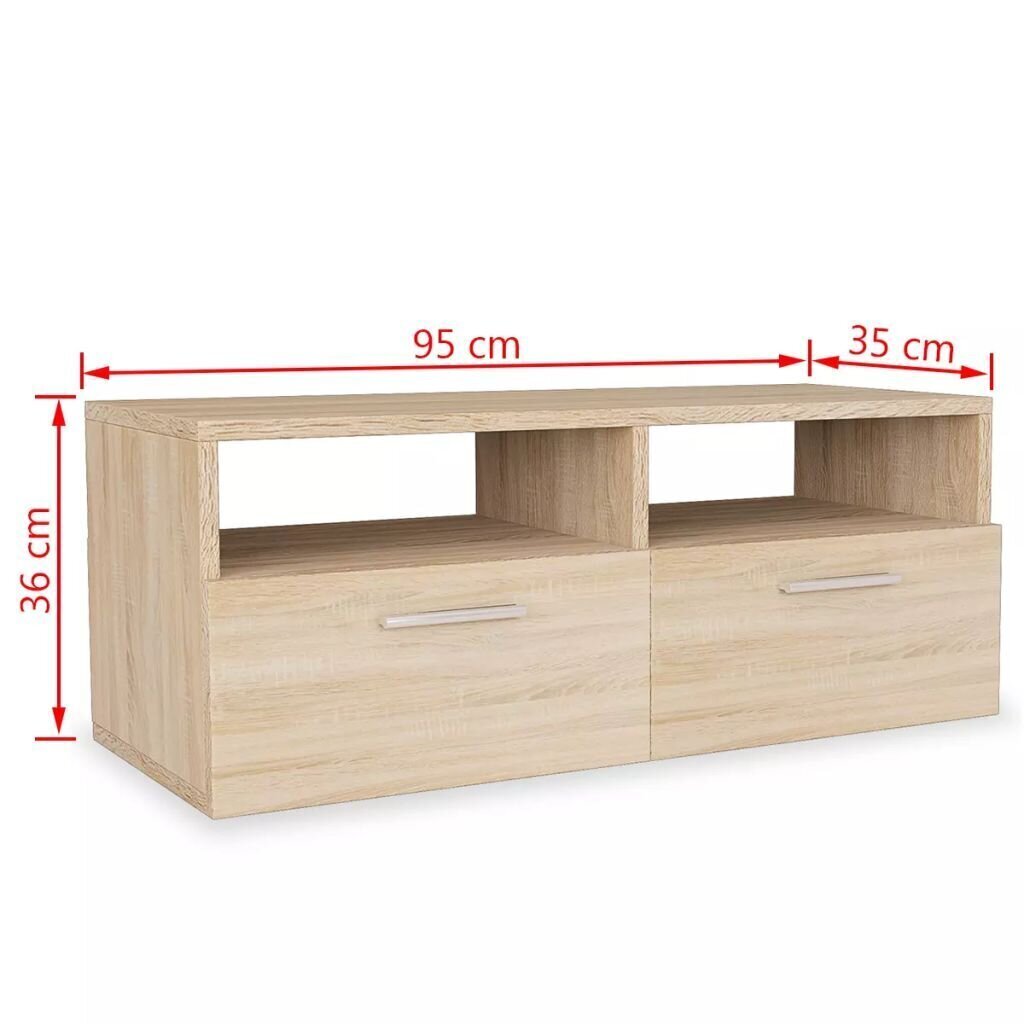 TV-tasot 2 kpl lastulevy 95x35x36 cm tammi hinta ja tiedot | TV-tasot | hobbyhall.fi