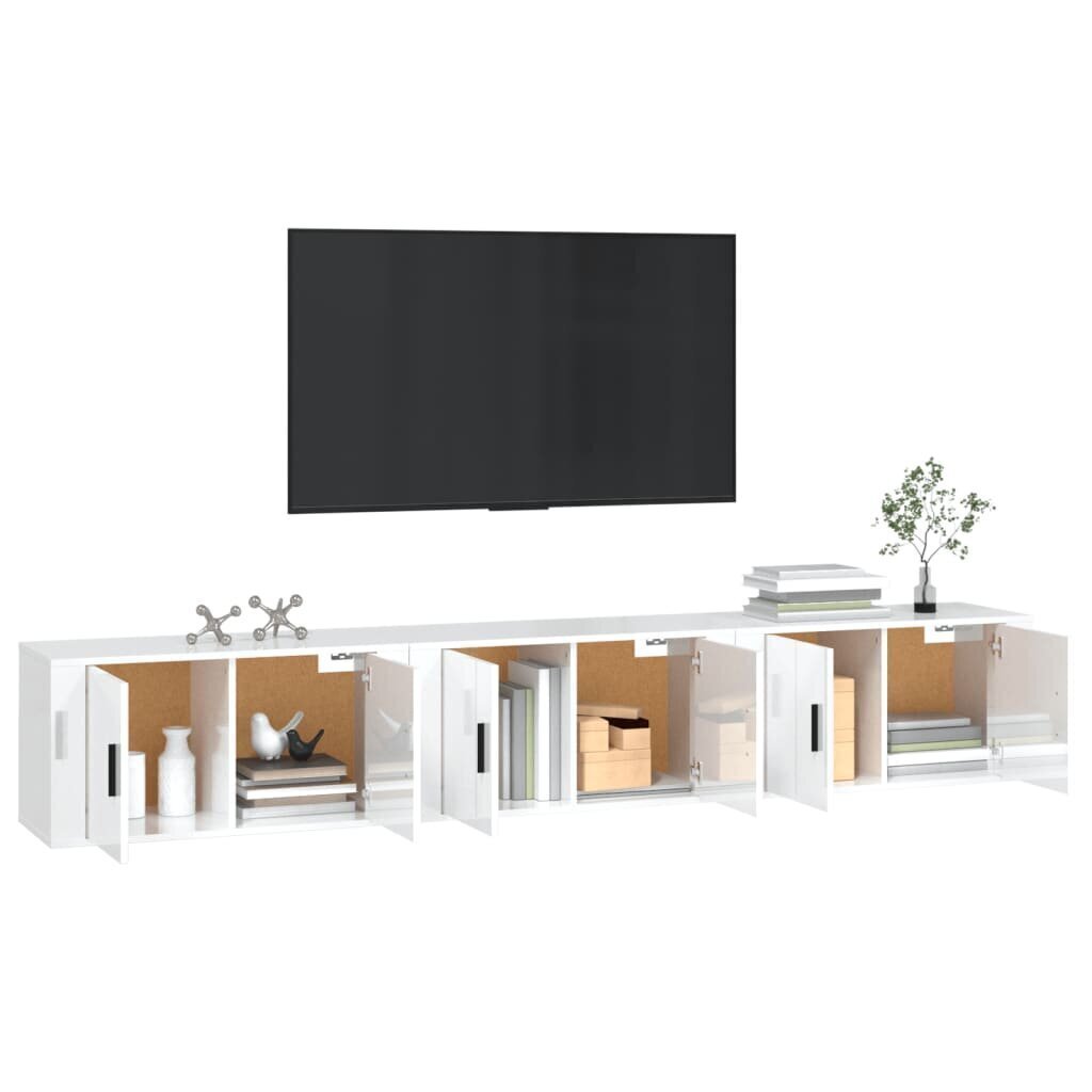 Seinäkiinnitettävät TV-kaapit 3 kpl korkeakiilto 80x34,5x40 cm hinta ja tiedot | TV-tasot | hobbyhall.fi