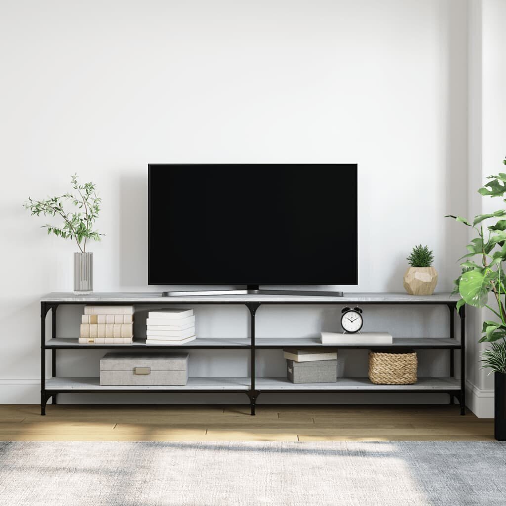 TV-taso harmaa Sonoma 180x30x50 cm tekninen puu ja metalli hinta ja tiedot | TV-tasot | hobbyhall.fi