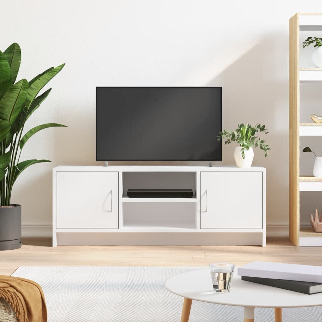 TV-taso valkoinen 102x30x37,5 cm tekninen puu hinta ja tiedot | TV-tasot | hobbyhall.fi
