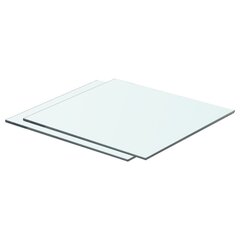 Hyllyt 2 kpl kirkas lasi 40x30 cm hinta ja tiedot | Hyllyt | hobbyhall.fi