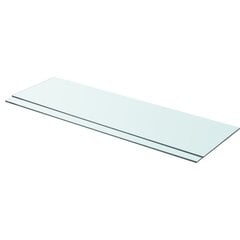 Hyllyt 2 kpl kirkas lasi 90x25 cm hinta ja tiedot | Hyllyt | hobbyhall.fi