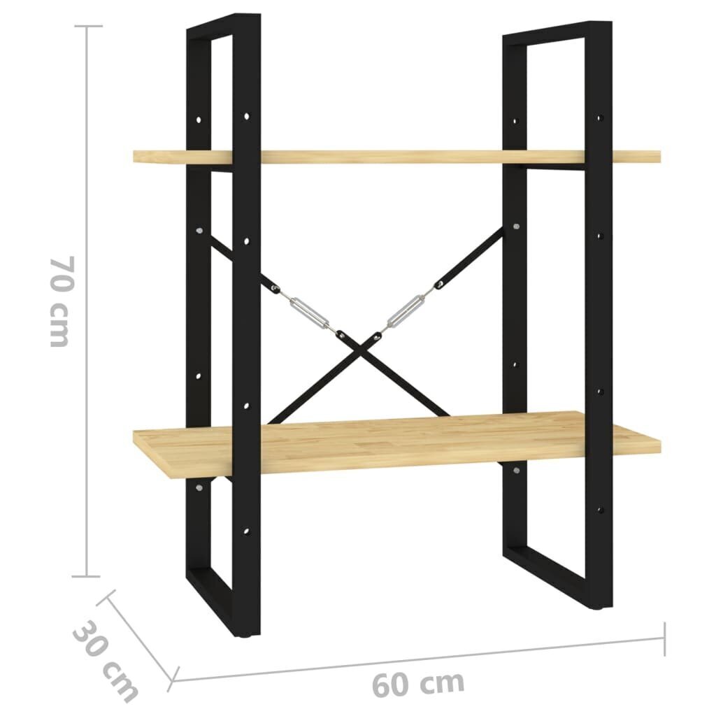 2-tasoinen kirjahylly 60x30x70 cm täysi mänty hinta ja tiedot | Hyllyt | hobbyhall.fi