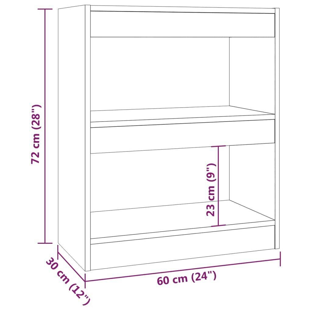 Kirjahylly/tilanjakaja betoninharmaa 60x30x72 cm hinta ja tiedot | Hyllyt | hobbyhall.fi