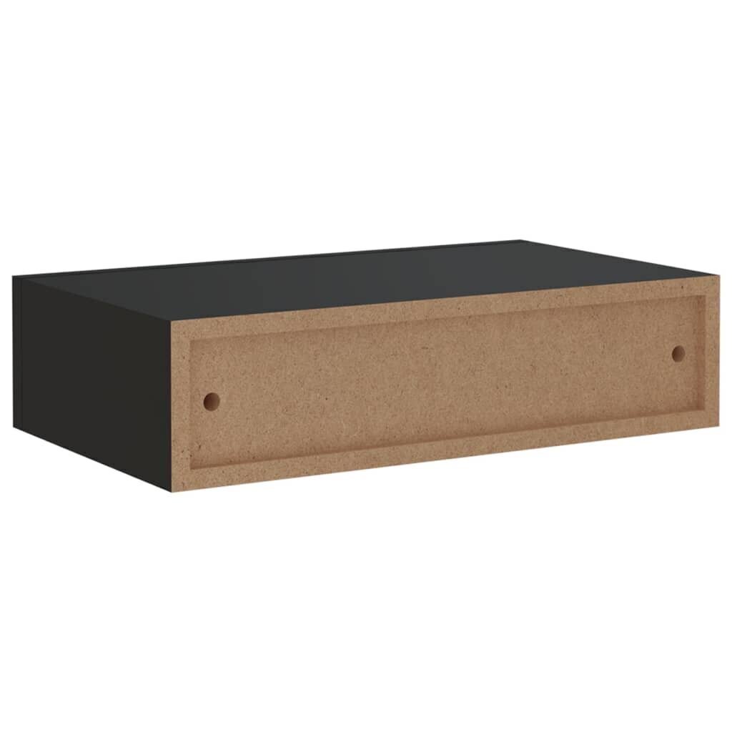 Seinälaatikkohylly musta 40x23,5x10 cm MDF hinta ja tiedot | Hyllyt | hobbyhall.fi