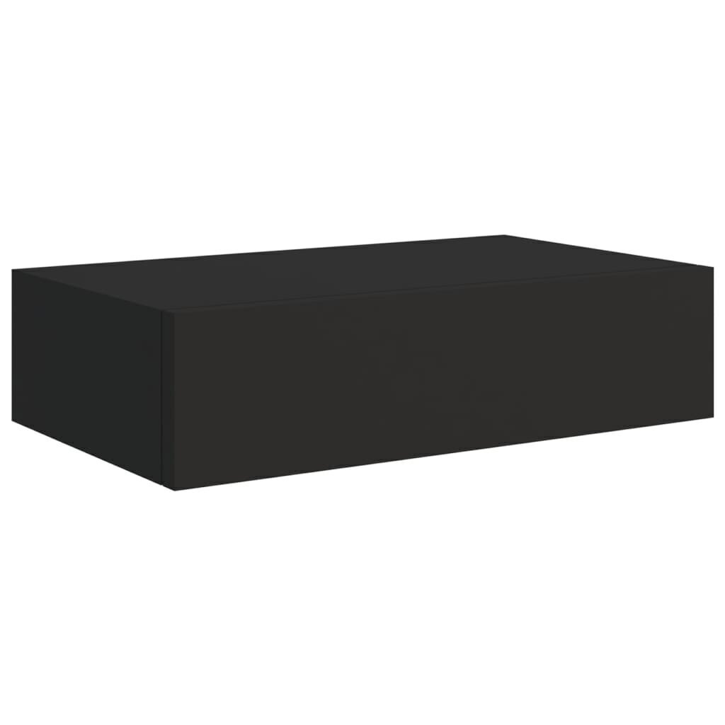 Seinälaatikkohylly musta 40x23,5x10 cm MDF hinta ja tiedot | Hyllyt | hobbyhall.fi