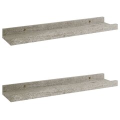 Seinähyllyt 2 kpl betoninharmaa 40x9x3 cm hinta ja tiedot | Hyllyt | hobbyhall.fi