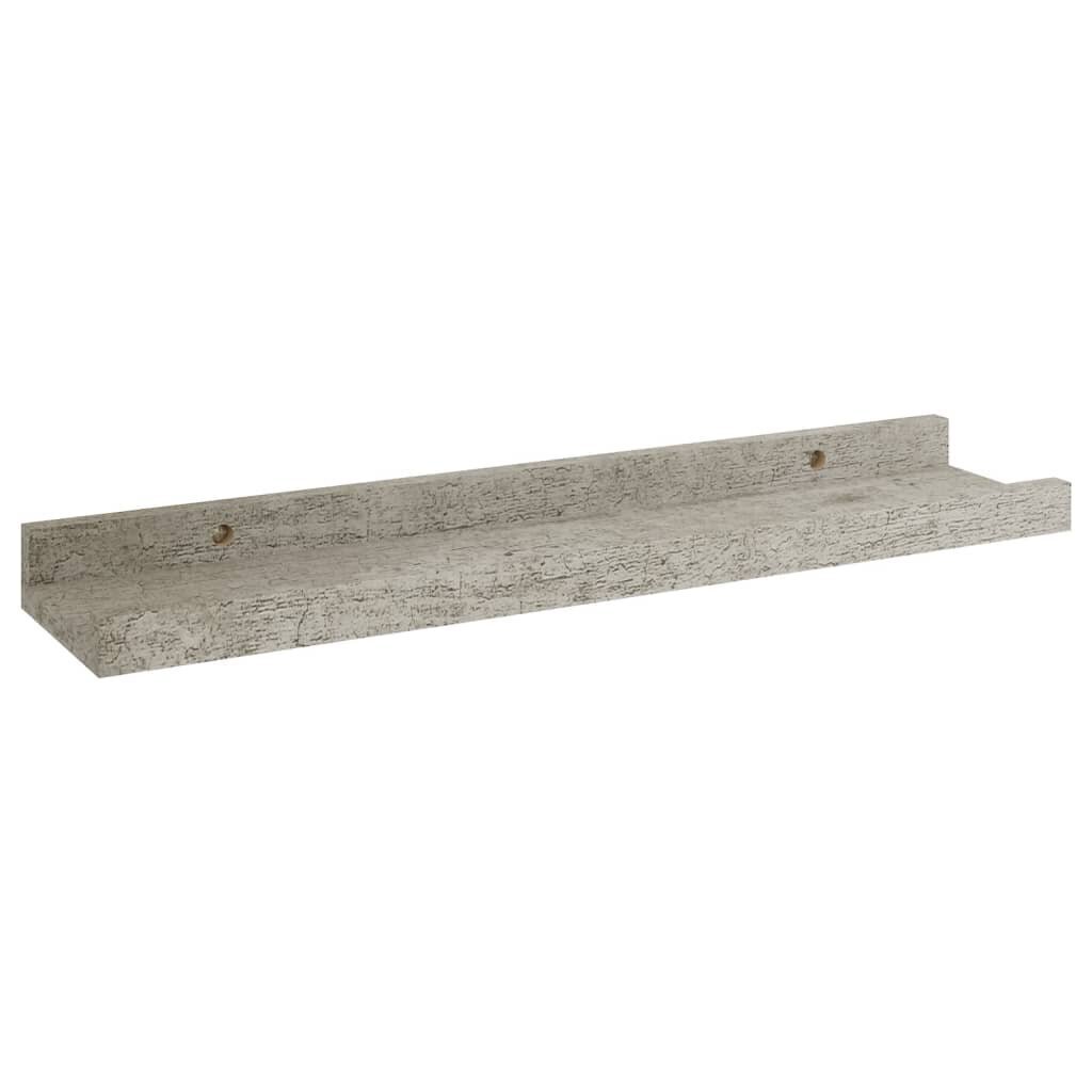 Seinähyllyt 2 kpl betoninharmaa 40x9x3 cm hinta ja tiedot | Hyllyt | hobbyhall.fi