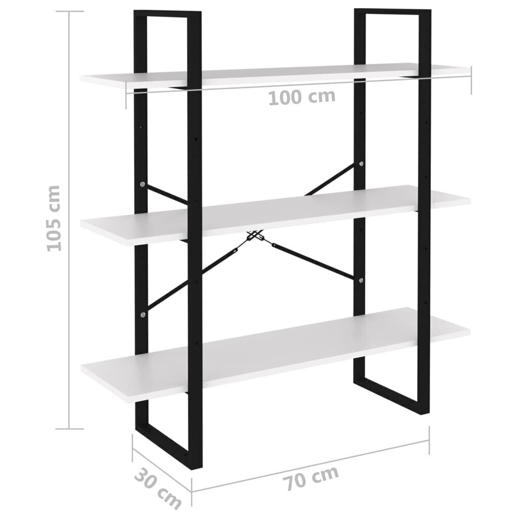 Kirjahylly valkoinen 100x30x105 cm lastulevy hinta ja tiedot | Hyllyt | hobbyhall.fi