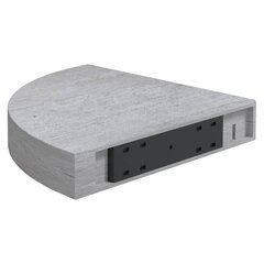 Seinäkulmahylly betoninharmaa 25x25x3,8 cm MDF hinta ja tiedot | Hyllyt | hobbyhall.fi